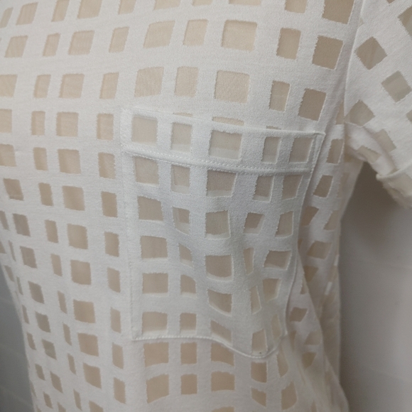 Club Monaco Marlana window pane sheer tee size XS - Picture 4 of 10